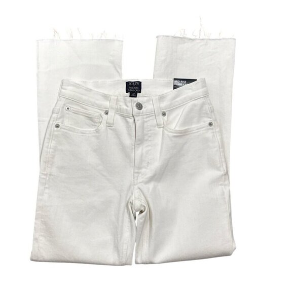 J.Crew Women's 24 Mid Rise Flare Crop Off-White Jeans NWT Signature Stretch - Picture 1 of 12